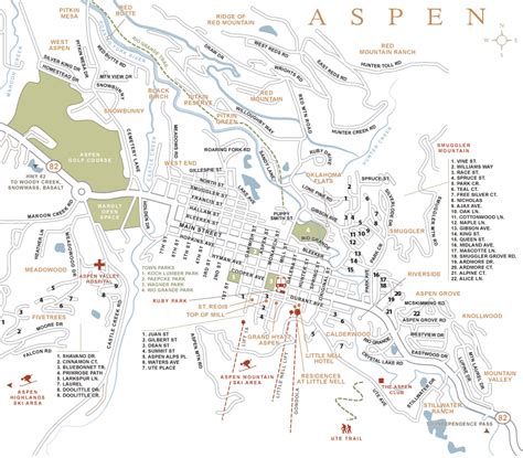 Aspen Colorado Town Map – Aspen Snowmass Real Estate