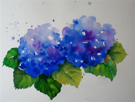 Nel's Everyday Painting: Hydrangea Watercolors - SOLD