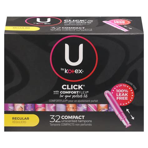 Save on U by Kotex Click Compact Tampons Regular Plastic Applicator ...