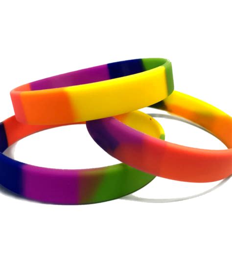 Silicone Rainbow Wristbands - Wristbands.co.uk