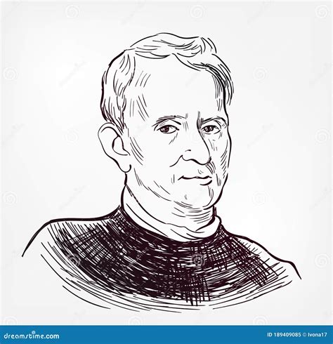 Robert Hooke Vector Portrait Isolated Sketch Editorial Image ...