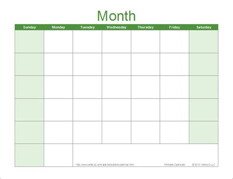 10 free printable blank calendar templates fillable pdf - print ...