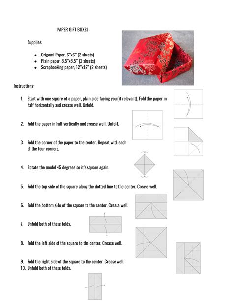 Origami Paper Gift Box Download Printable PDF | Templateroller