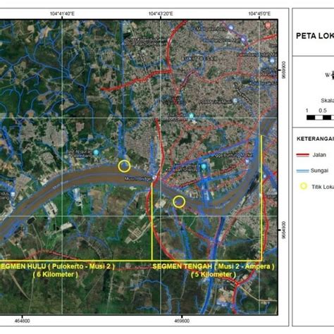 Map of study area (Musi River in Palembang, South Sumatra Province ...