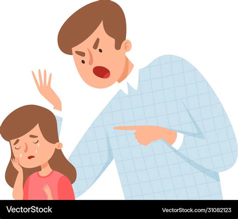 Angry father dad screaming daughter baby girl Vector Image