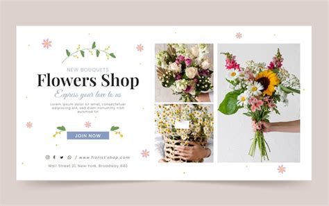 Premium Vector | Flat design florist job facebook template