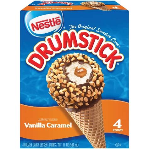 Nestle Vanilla Caramel Drumstick Ice Cream Cone - 4pk : Target