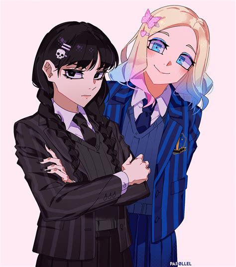 wednesday addams and enid sinclair (addams family and 1 more) drawn by ...