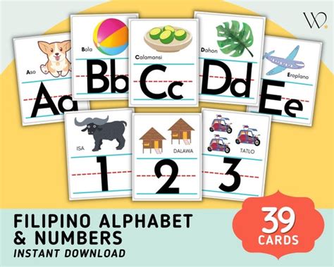 Filipino Alphabet With Numbers Flashcards Filipino - Etsy