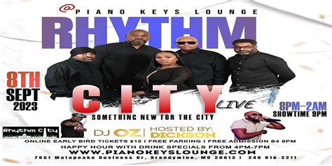 RHYTHM CITY LIVE @ Piano Keys Lounge, Piano Keys Restaurant and Lounge ...