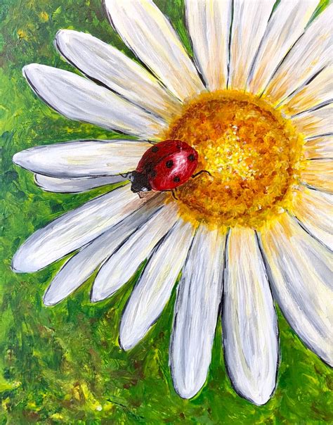 "Daisy and Ladybug" on 11x14 canvas, $20/person - Uncorked Creations ...