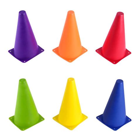 Set of 6 - 9' Sport Cones in Vivid Colored Vinyl | SCOA-003