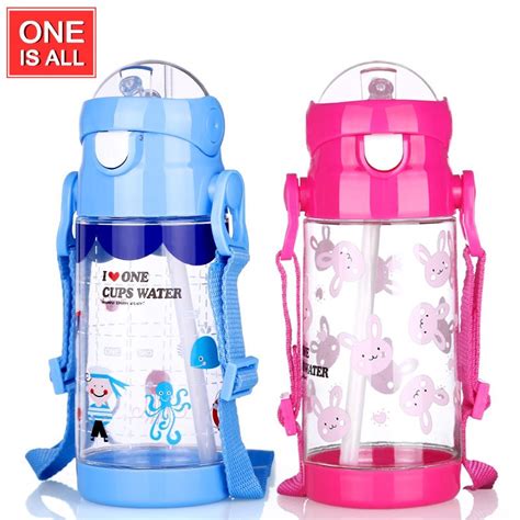 Baby Kids Water Bottle Child Straw Drink bottle 450ML Princess Straw ...