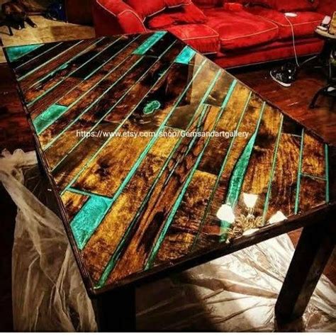 Epoxy Table Top With Acacia Wood Dining Table Live Edge - Etsy Canada ...