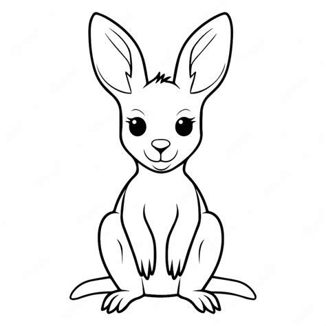 Premium Vector | Cute baby kangaroo for coloring book or coloring page ...