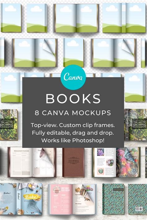 Book Mockup Kit, Book Mockup, Fully Editable Canva Template