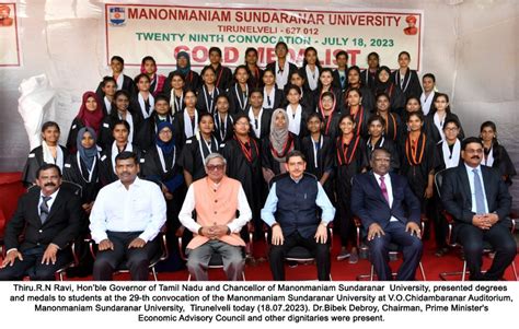 29th Convocation of the Manonmaniam Sundaranar University | Raj Bhavan ...