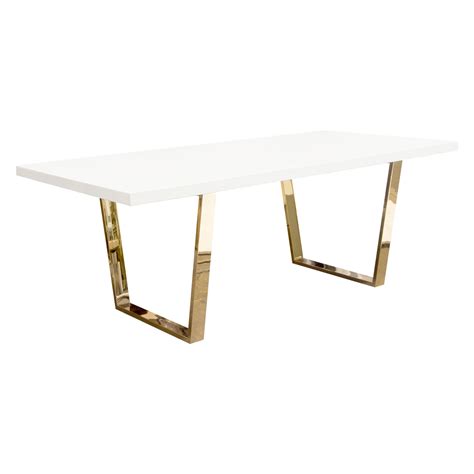 White and Gold Dining Table - Perch Decor