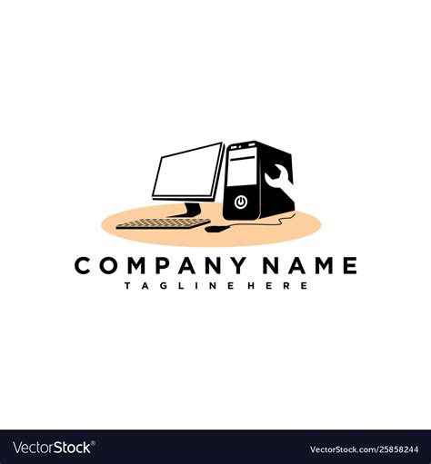 Computer logo service Royalty Free Vector Image