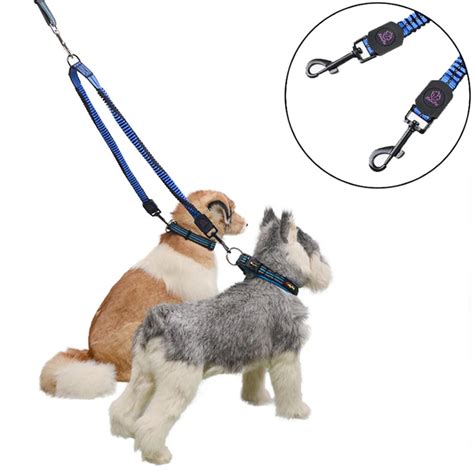 A18 Reflective Double Dog Leash For Two Dogs Tangle Free Double Dog ...