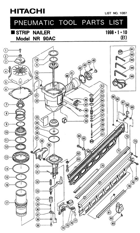 Hitachi NR90AC Parts List | Hitachi NR90AC Repair Parts | OEM Parts ...