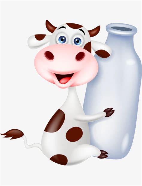 Hand Holding Bottle PNG Picture, Lovely Hand Painted Cartoon Cows Milk ...