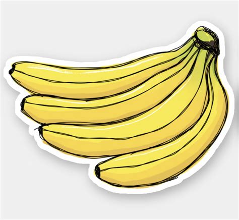 Bunch of bananas doodle drawing sticker | Zazzle | Doodle drawings ...