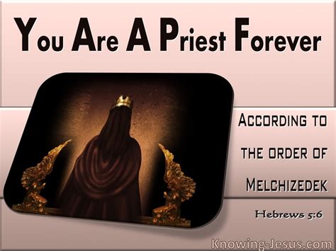 Hebrews 5:6 You Are Priest Forever After The Order Of Melchizedek (pink)