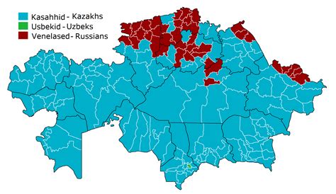 Nationality map of Kazakhstan : MapPorn