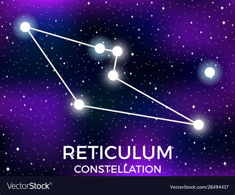 Reticulum constellation starry night sky zodiac Vector Image