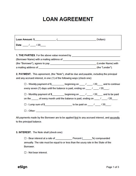 Free Loan Agreement Template | PDF | Word