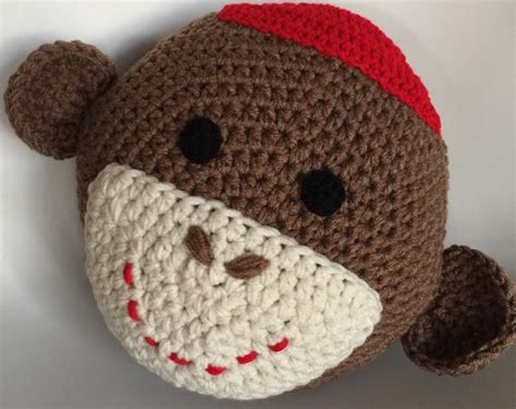 Crochet Sock Monkey Pillow - Etsy