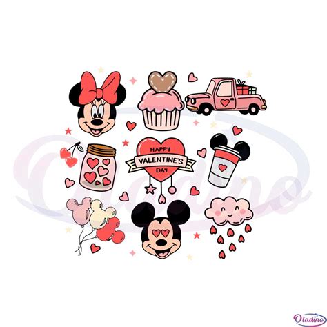 Mickey Minnie & Gifts Valentines Day Svg Graphic Designs Files