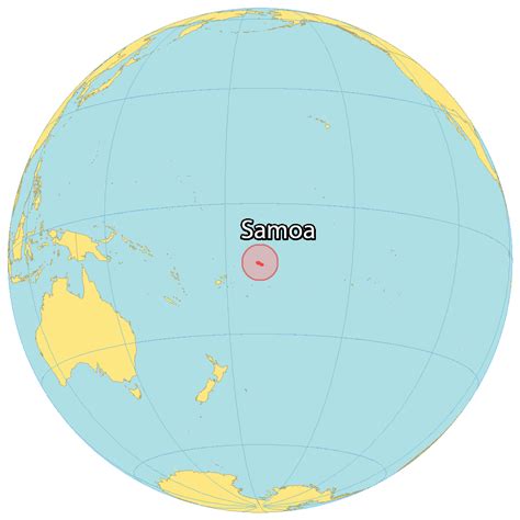 Western Samoa On World Map