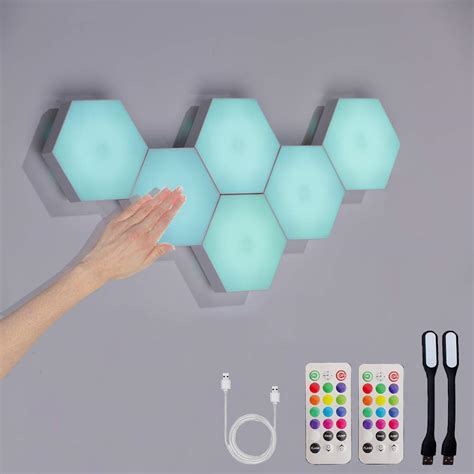 Buy Hexagon Lights with Remote, Smart DIY Hexagon Wall Lights, Dual ...