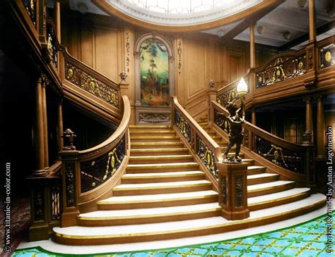 TITANIC IN COLOR | The Grand Staircase - Olympic, Titanic & Britannic ...