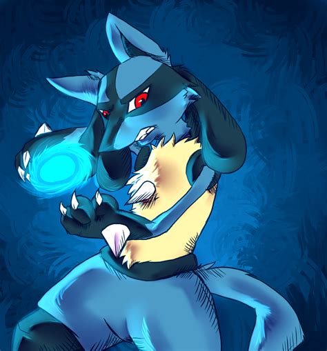 Lucario used Aura Sphere by Leopard-Of-Shadows on DeviantArt