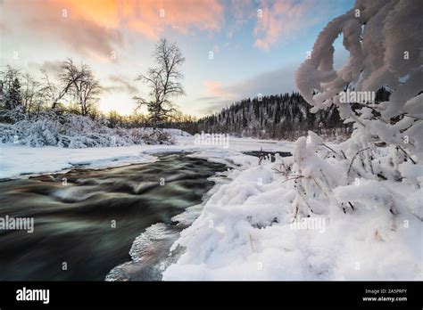 River in winter Stock Photo - Alamy