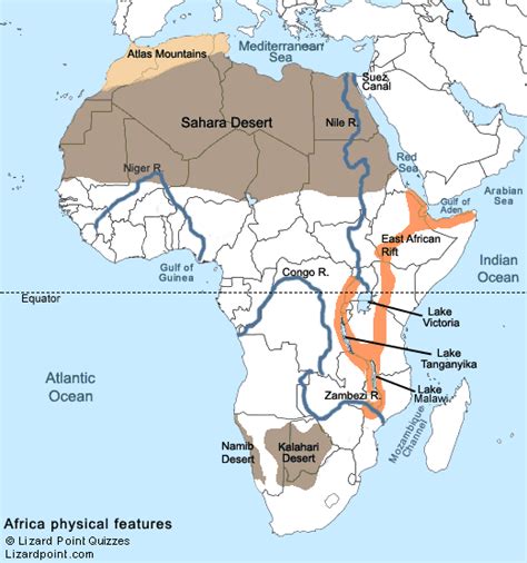 Test your geography knowledge - Africa: physical features quiz | Lizard ...