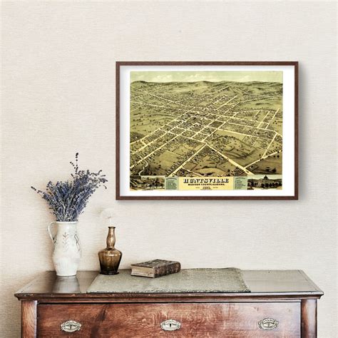 Vintage Map of Huntsville, Alabama 1871 by Ted's Vintage Art