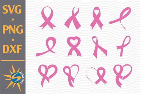 Breast Cancer Ribbon SVG, PNG, DXF Digital Files Include (692248) | Cut ...