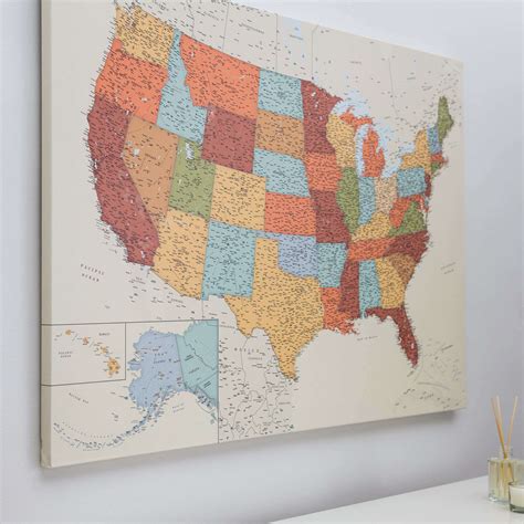 Push Pin USA Map - Colorful (Detailed) - Push Pin Travel Maps