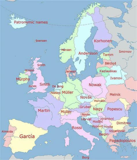 Europe’s most popular last names (not mine but, I think these kind of ...