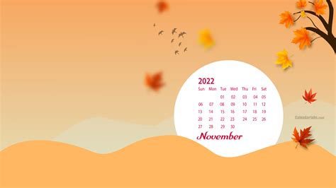 November 2022 Desktop Wallpaper Calendar - CalendarLabs