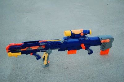 NERF Longshot CS-6 N-Strike Sniper Gun w/ Scope & 2 Clips Includes ...