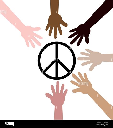 Hands around Peace symbol Stock Vector Image & Art - Alamy