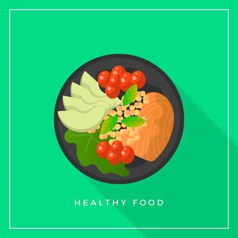 Flat Healthy Meals Food Vector Illustration 454520 Vector Art at Vecteezy