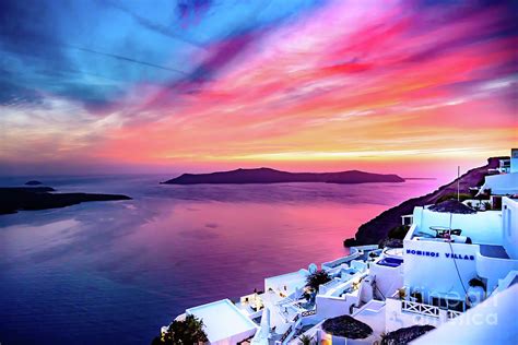 Stunning Santorini Sunset - Santorini, Greece Photograph by Global ...