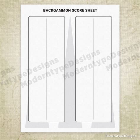 Backgammon Scoring Sheet Printable | Backgammon, Card games, Cribbage