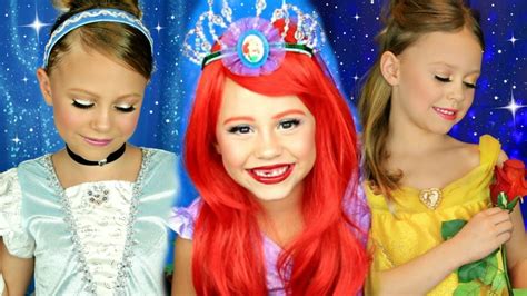 Disney Princess Makeup Compilation! Cinderella, Belle, and Ariel Makeup ...